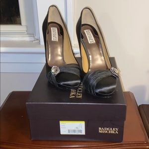 Brand New Badgley Mischka Satin Platform Heels